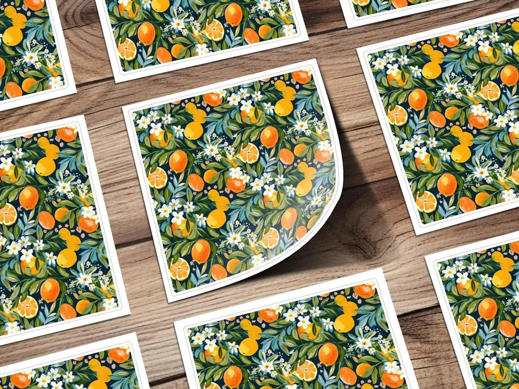 Orange Blossom Digital Paper, Seamless Pattern for Fabric, Floral Scrapbook Paper, Commercial Use Pattern, Digital Print, JPEG Files - Moore and Mountain