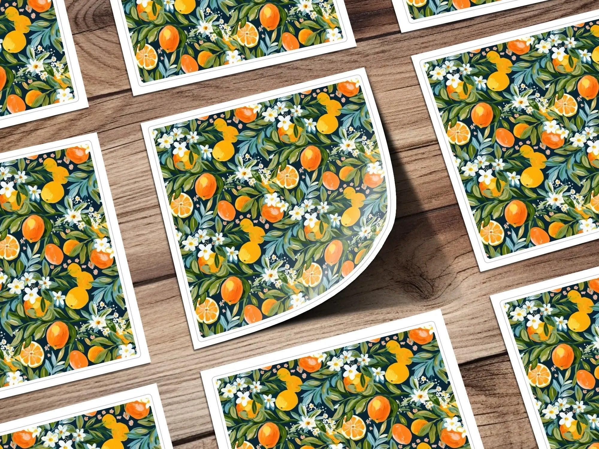 Orange Blossom Digital Paper, Seamless Pattern for Fabric, Floral Scrapbook Paper, Commercial Use Pattern, Digital Print, JPEG Files - Moore and Mountain