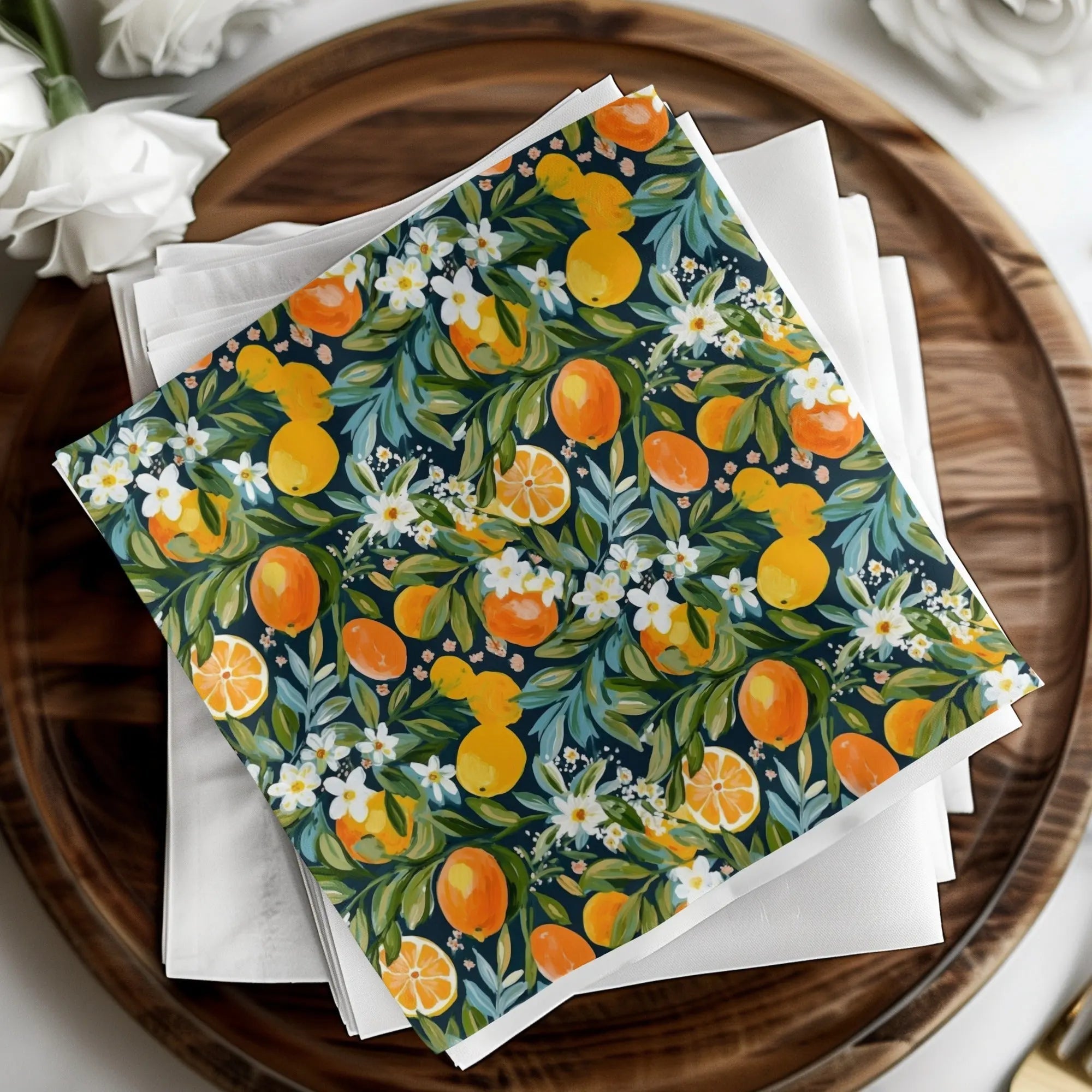 Orange Blossom Digital Paper, Seamless Pattern for Fabric, Floral Scrapbook Paper, Commercial Use Pattern, Digital Print, JPEG Files - Moore and Mountain