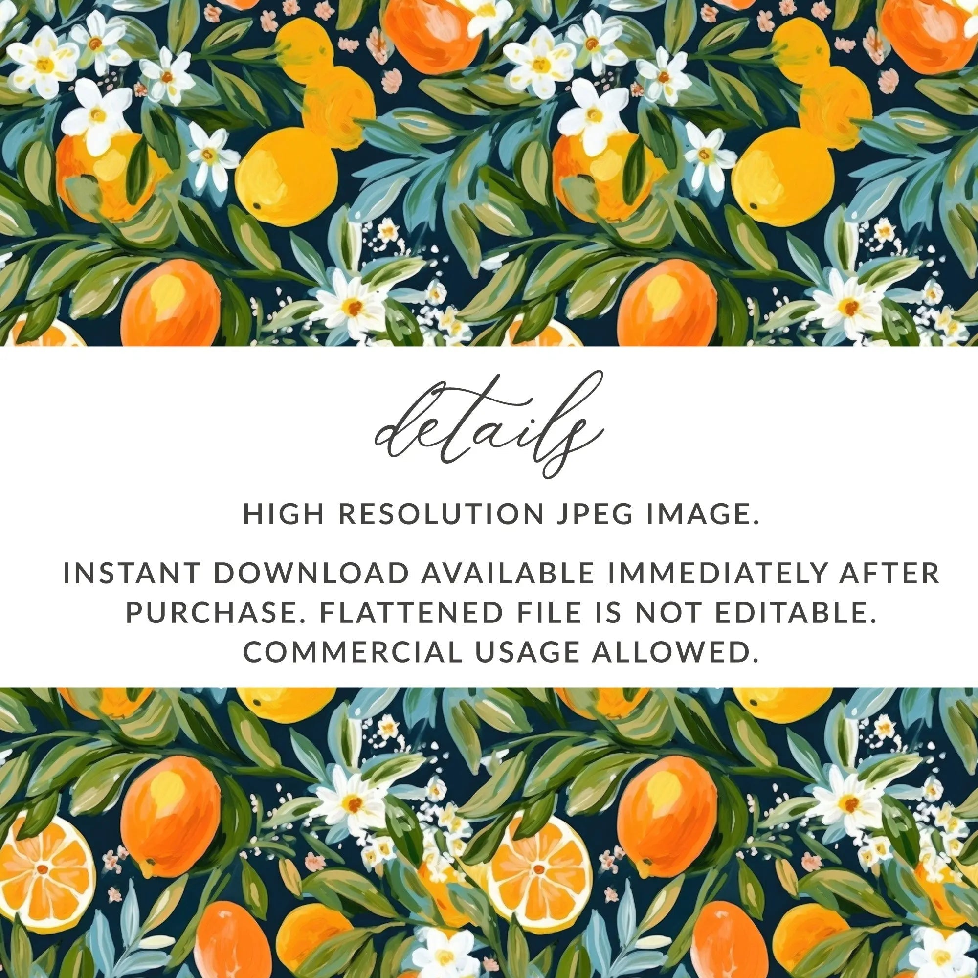 Orange Blossom Digital Paper, Seamless Pattern for Fabric, Floral Scrapbook Paper, Commercial Use Pattern, Digital Print, JPEG Files - Moore and Mountain