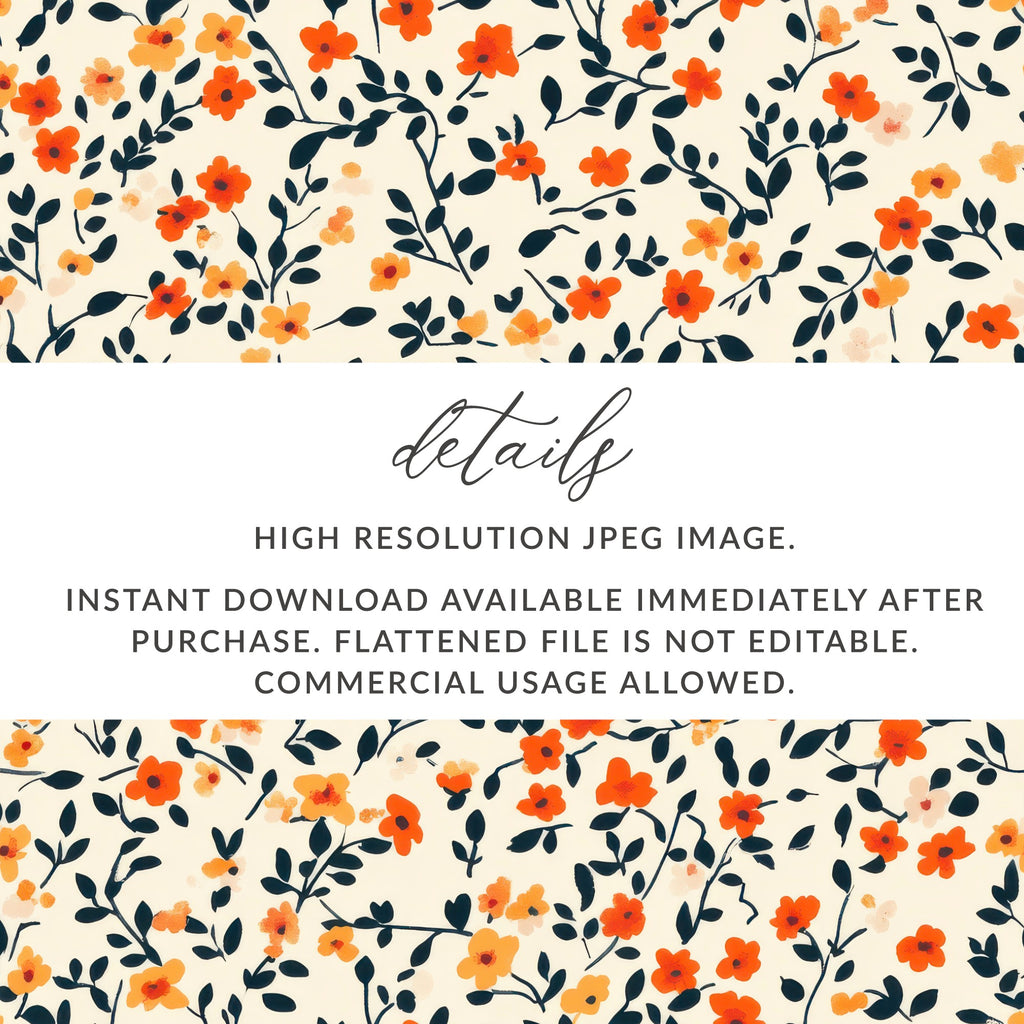 Orange and Black Floral High Resolution JPEG Image