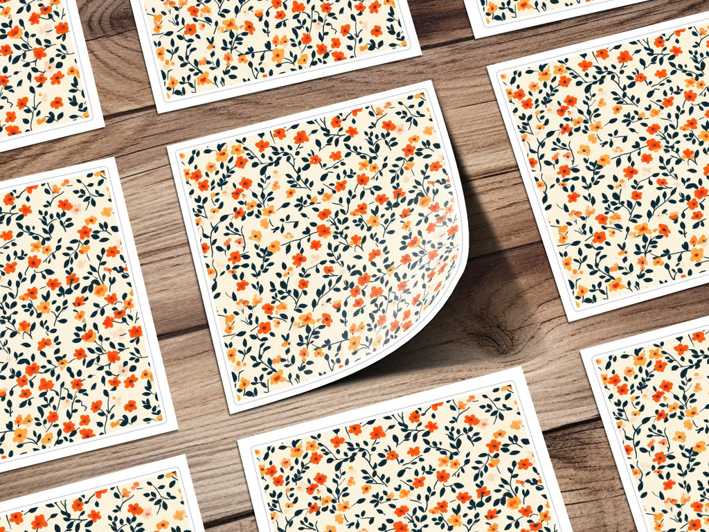 Vibrant Floral Pattern Sticker Sheets for Craft Projects