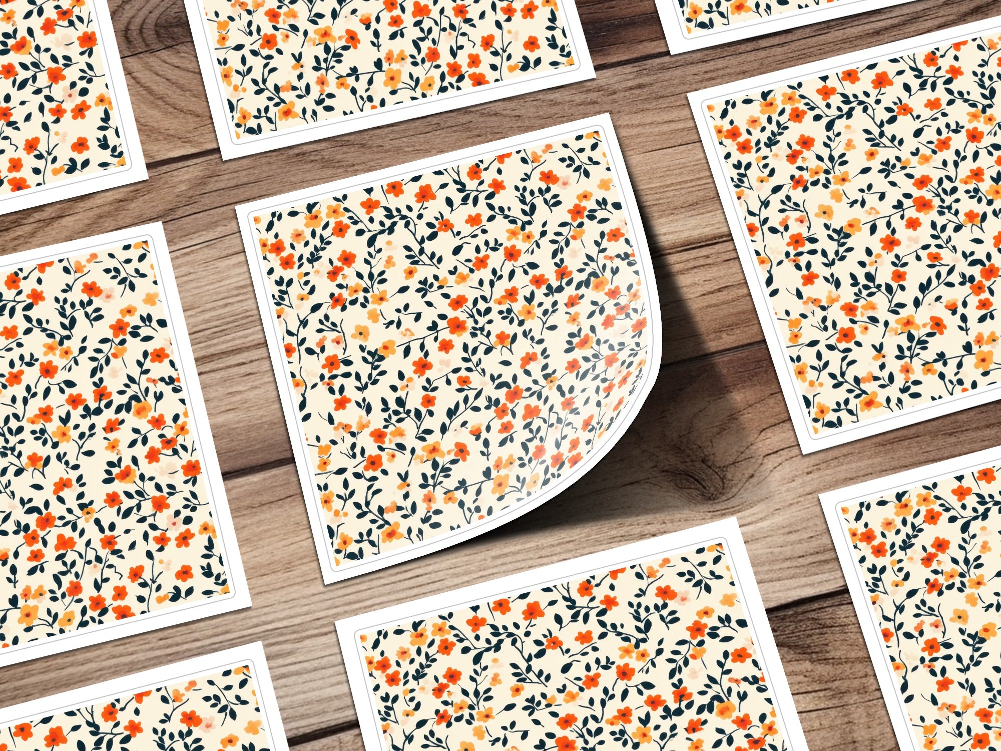 Vibrant Floral Pattern Sticker Sheets for Craft Projects