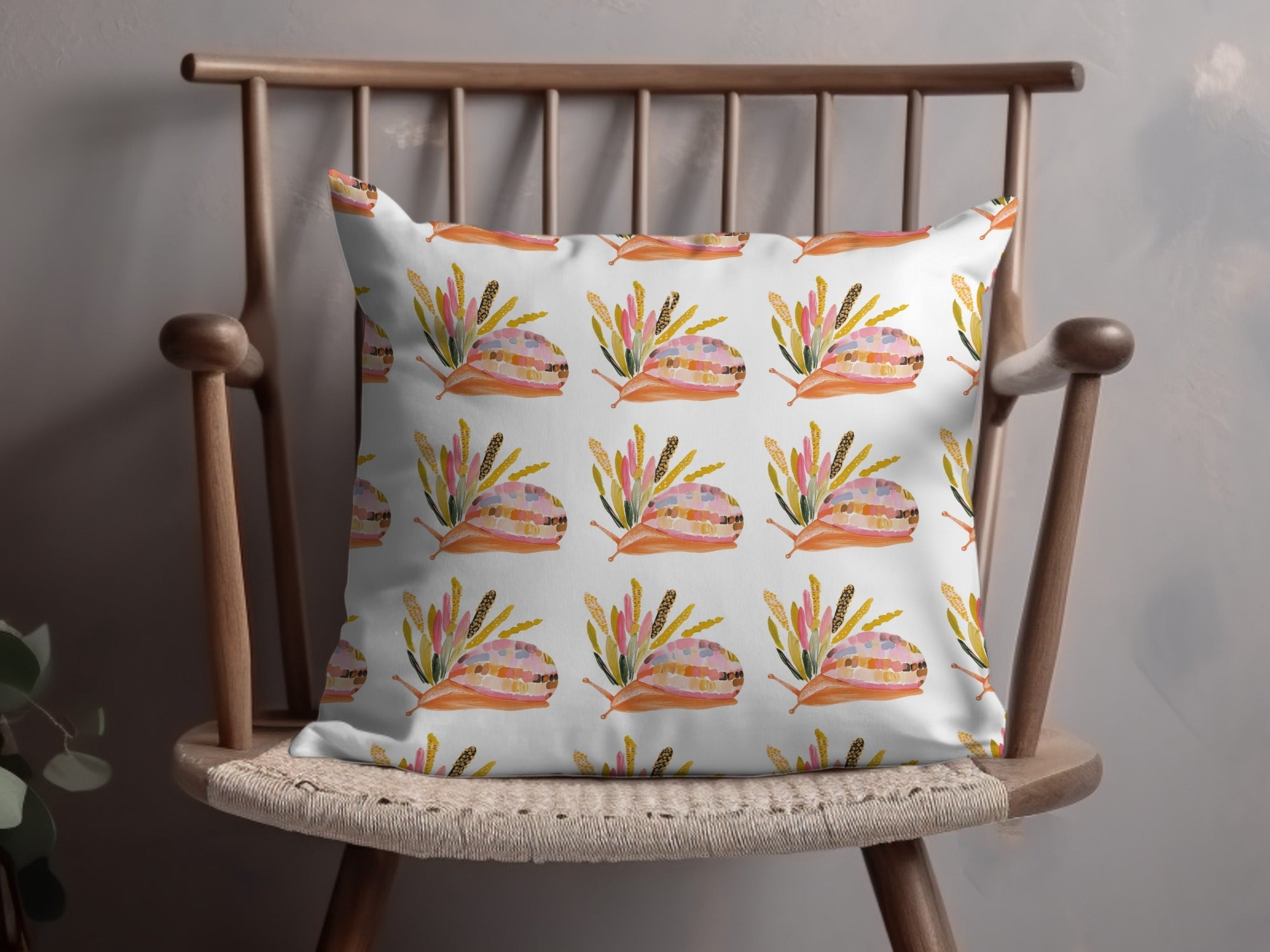 Orange Snail with Colorful Shell Pattern Digital - Moore and Mountain