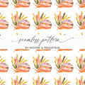 Orange Snail with Colorful Shell Pattern Digital - Moore and Mountain