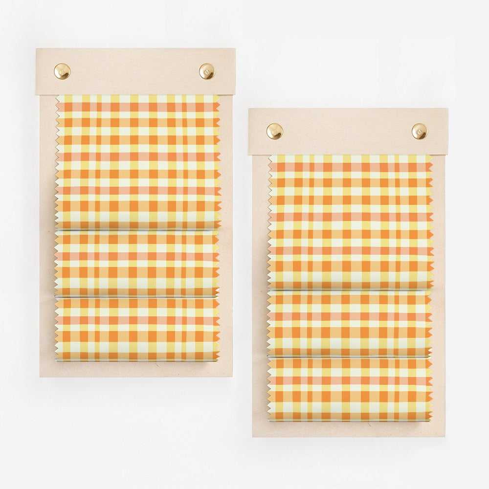 Bright Yellow and Orange Checkered Wall Decor Product