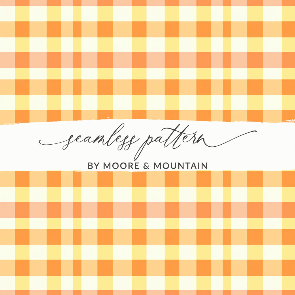 Orange Yellow Plaid Seamless Pattern by Moore & Mountain