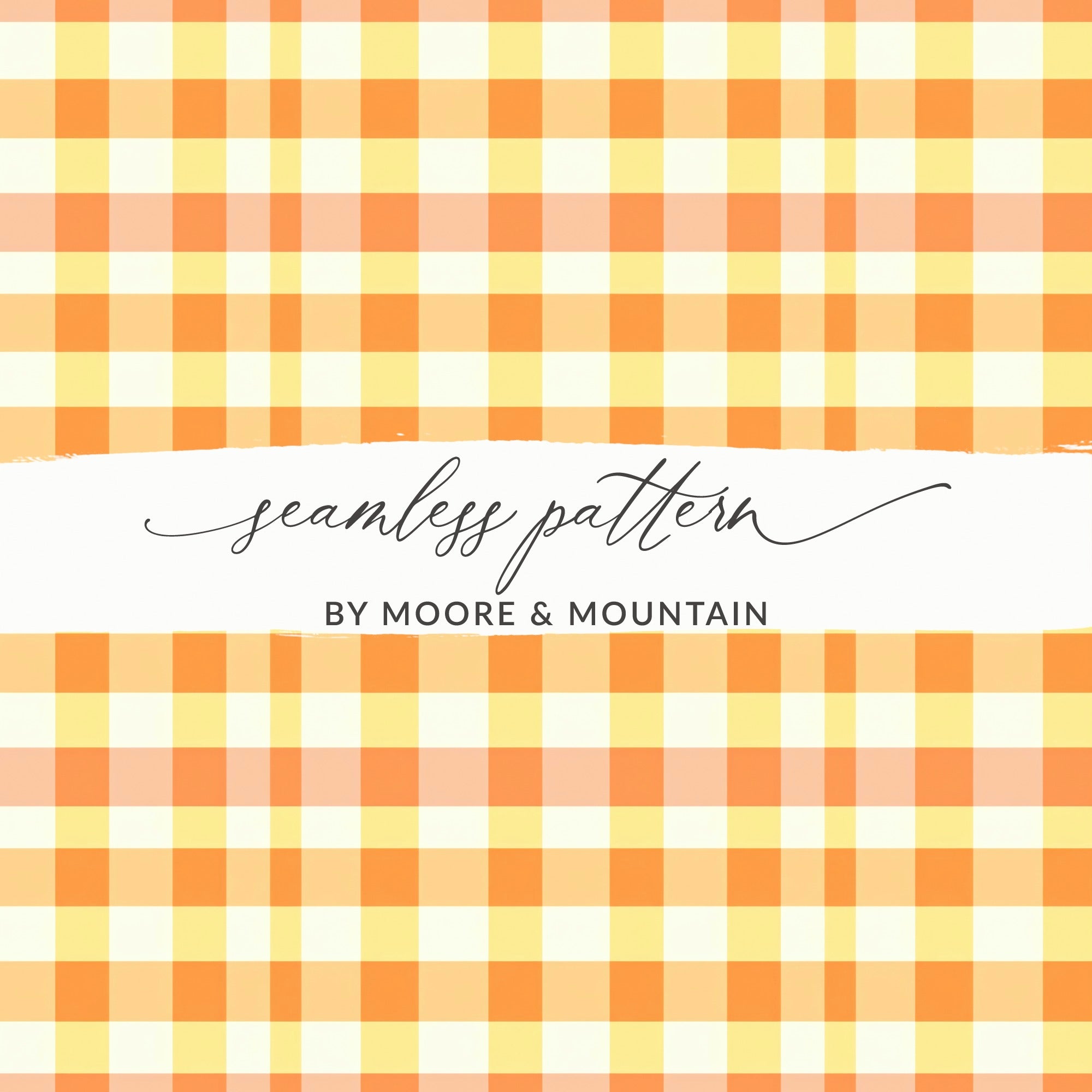 Orange Yellow Plaid Seamless Pattern by Moore & Mountain