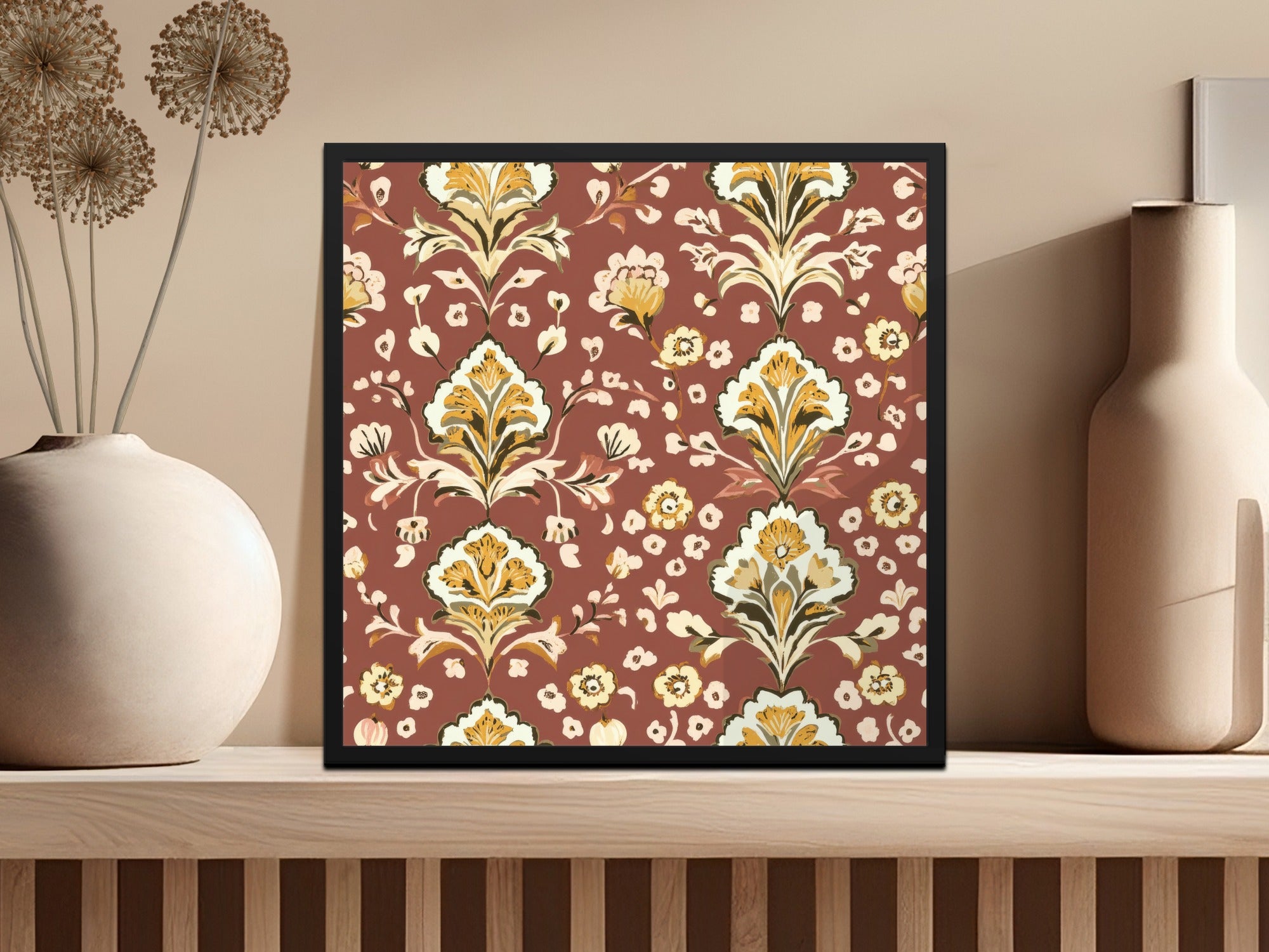 Ornamental Seamless Indian Pattern Floral Kalamkari Design - Moore and Mountain