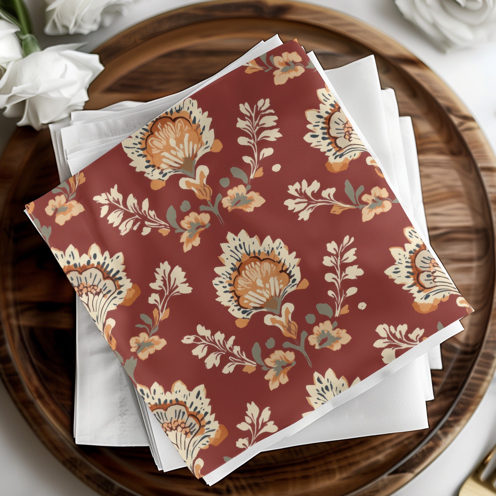 Ornate Floral Pattern Seamless Indian Pattern Seamless Maroon Pattern - Moore and Mountain