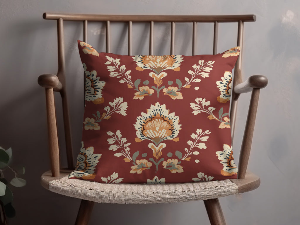 Ornate Floral Pattern Seamless Indian Pattern Seamless Maroon Pattern - Moore and Mountain