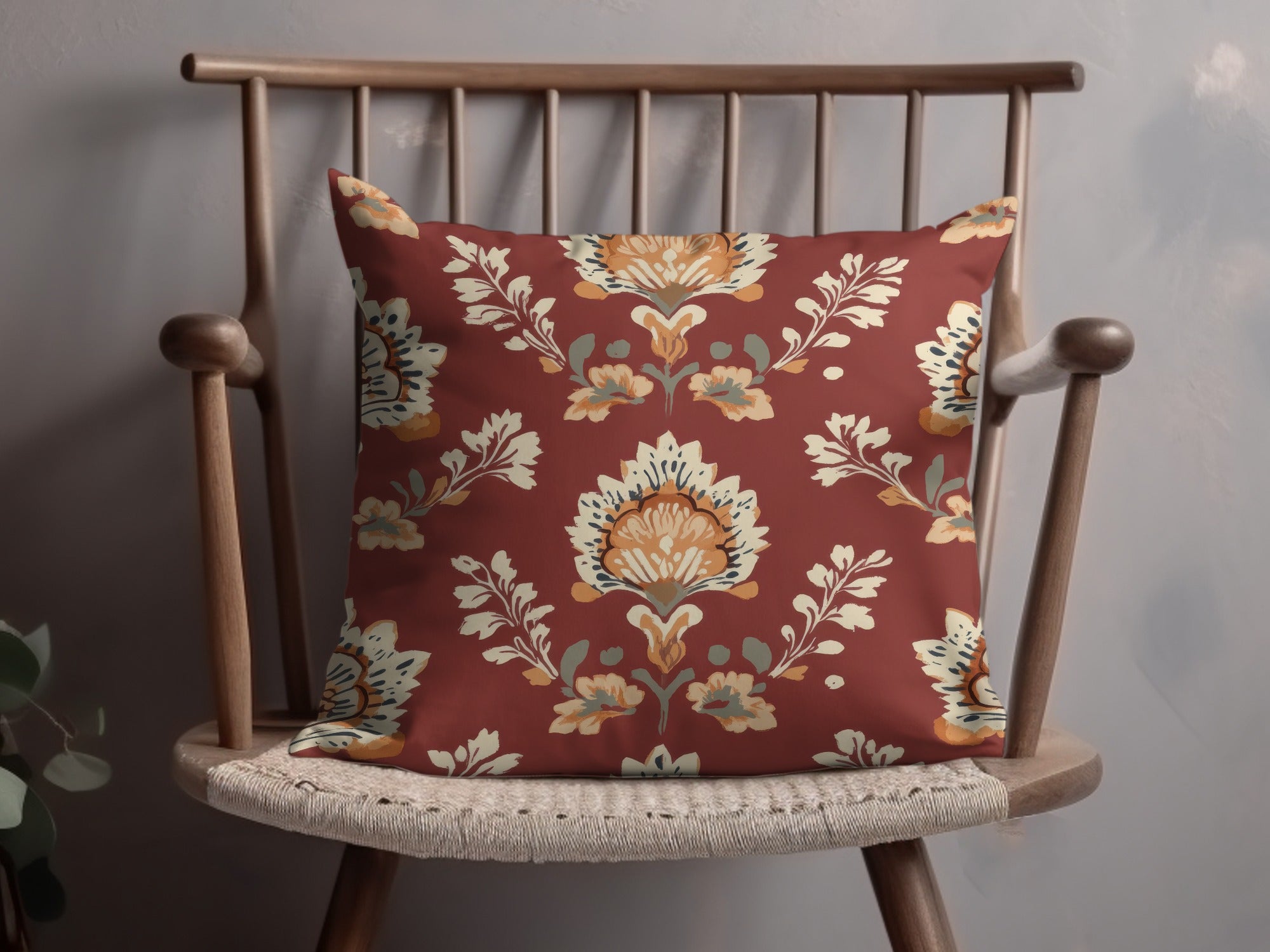 Ornate Floral Pattern Seamless Indian Pattern Seamless Maroon Pattern - Moore and Mountain