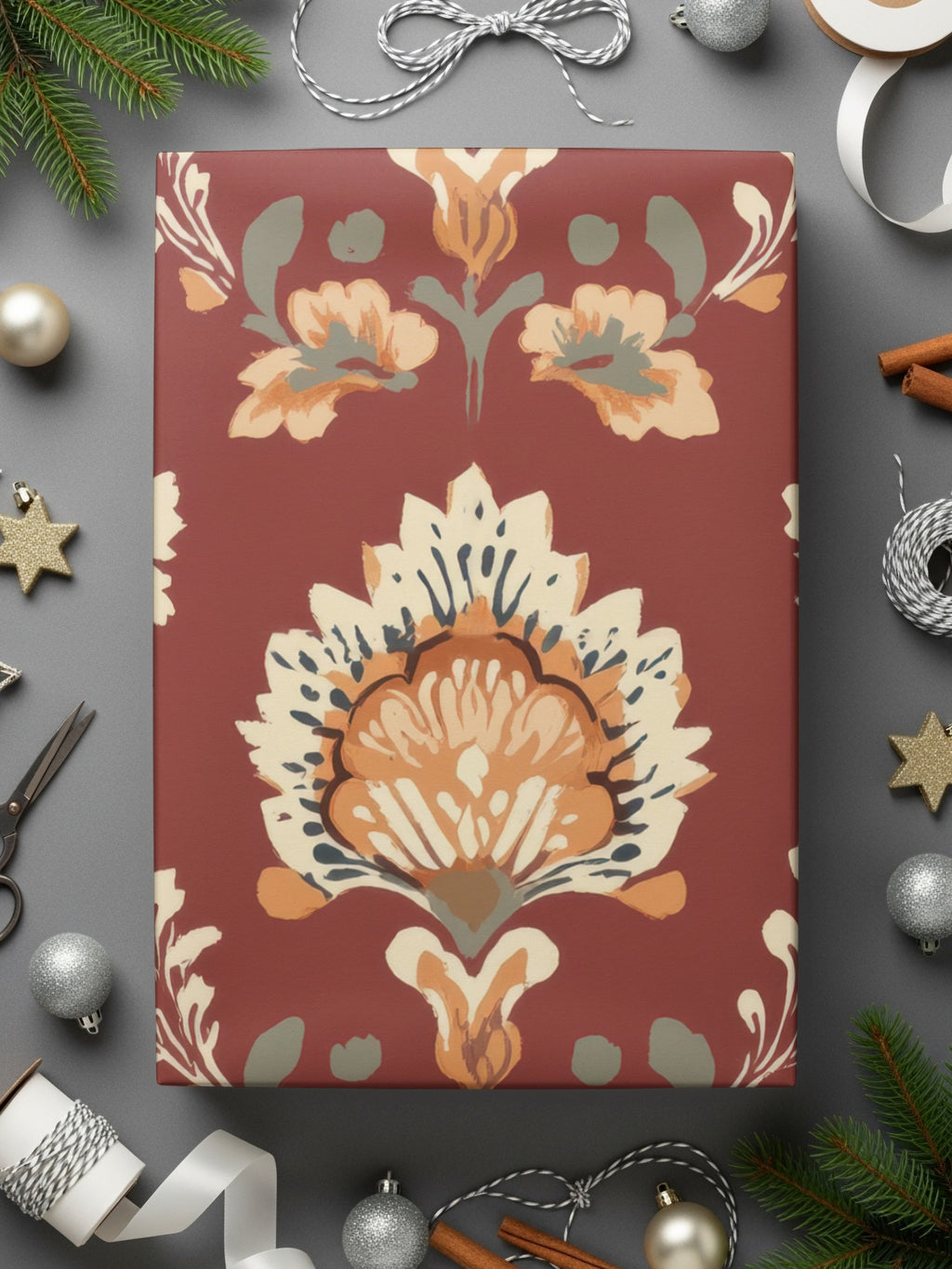 Ornate Floral Pattern Seamless Indian Pattern Seamless Maroon Pattern - Moore and Mountain