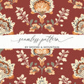 Ornate Floral Pattern Seamless Indian Pattern Seamless Maroon Pattern - Moore and Mountain