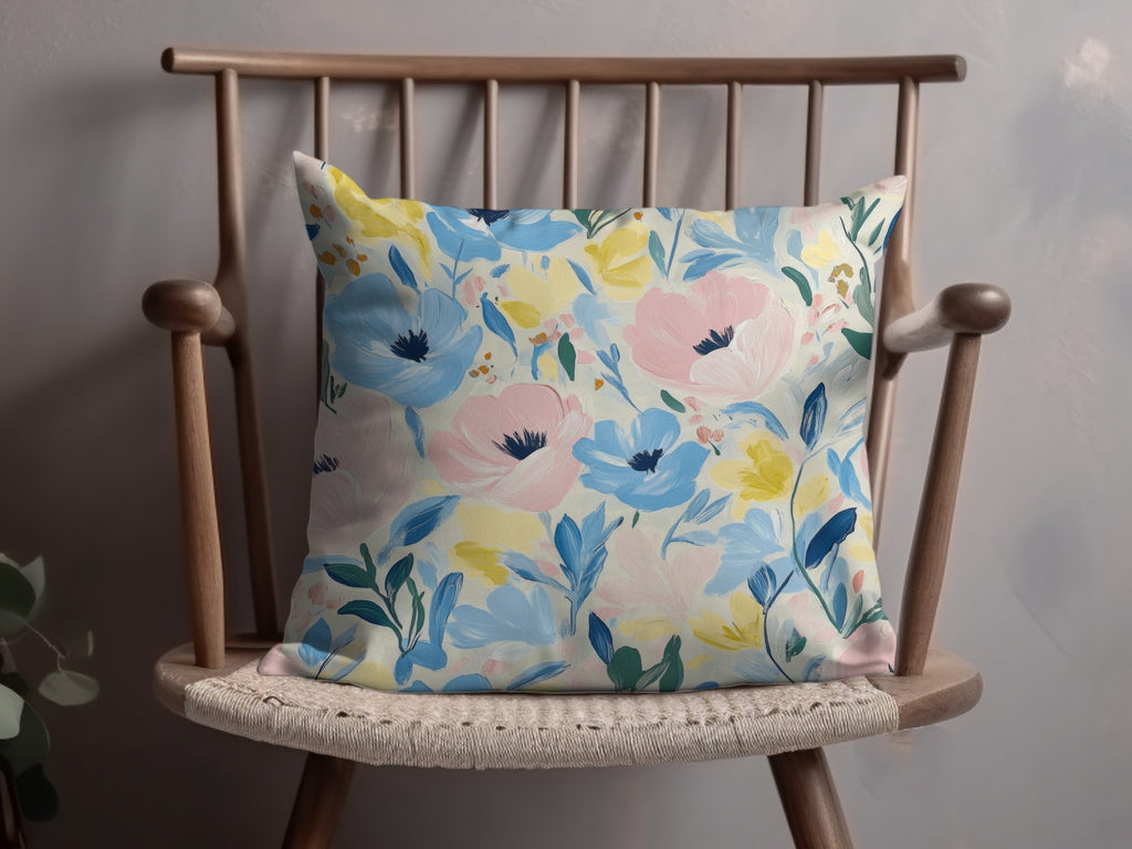 Painted Flowers on Cream Seamless Grandmillenial Digital - Moore and Mountain