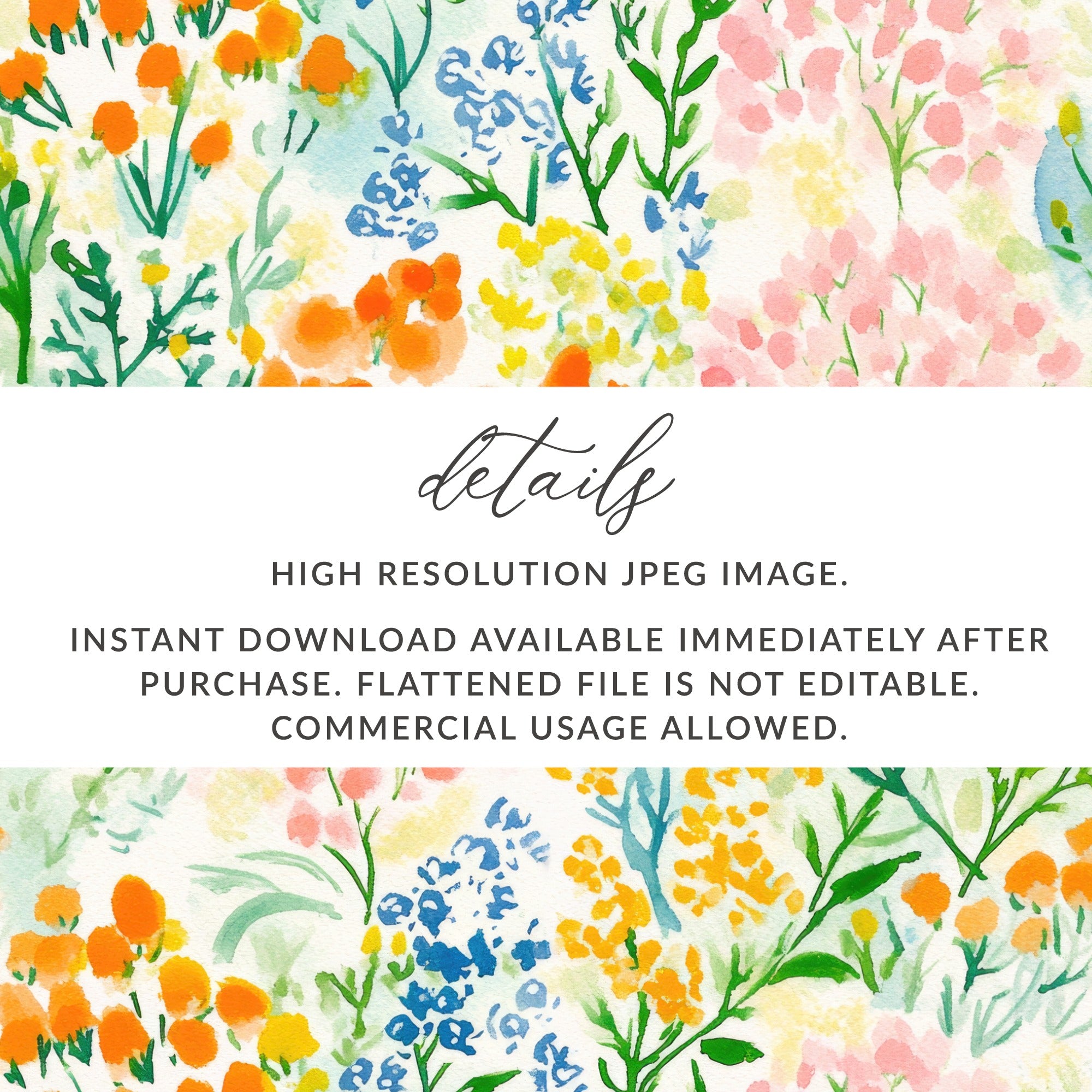 Colorful Floral Watercolor Digital Download Art Print