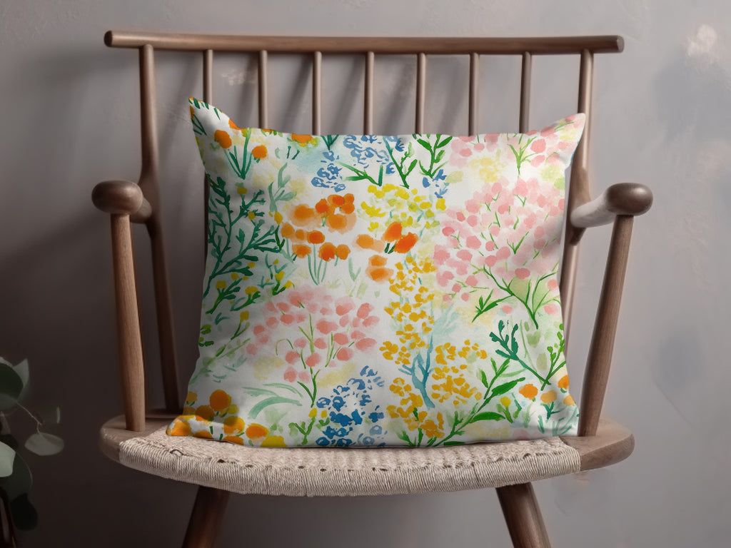 Colorful Floral Print Decorative Pillow for Home Decor