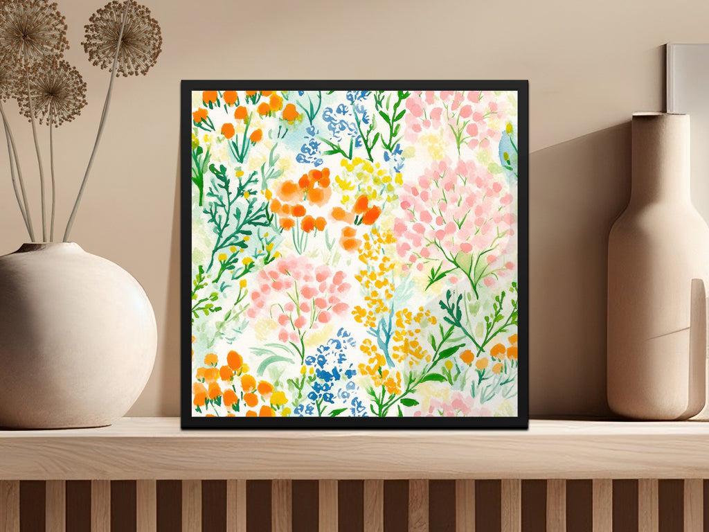 Colorful Hand-Painted Floral Artwork for Home Decor