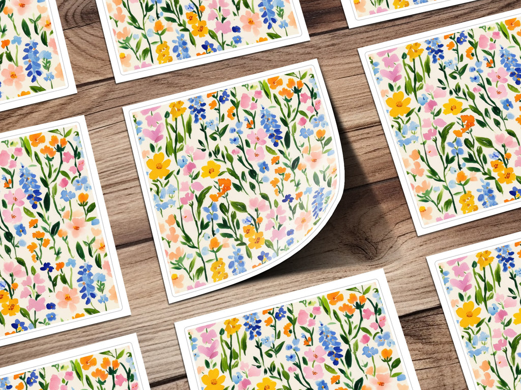 Colorful Floral Illustration Art Print Design