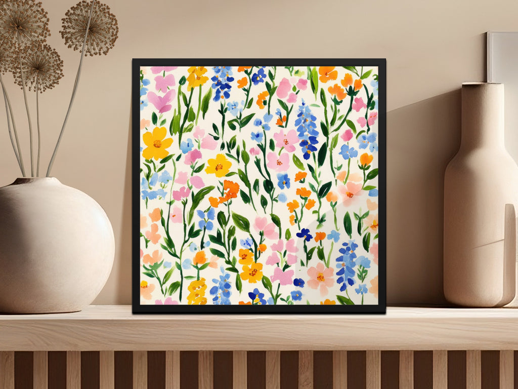 Colorful Floral Design Art Print Vibrant Home Decor
