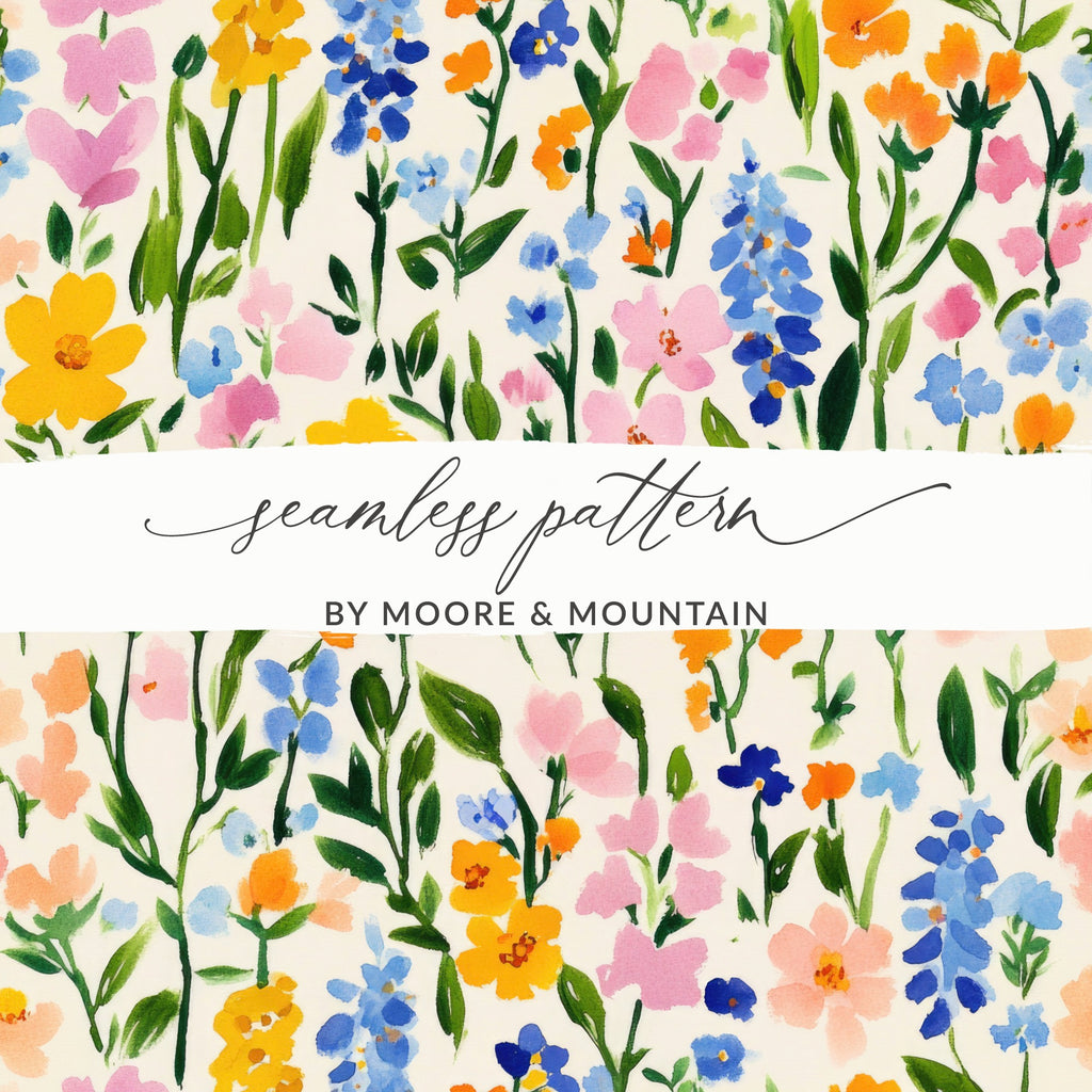Colorful Floral Seamless Pattern by Moore & Mountain