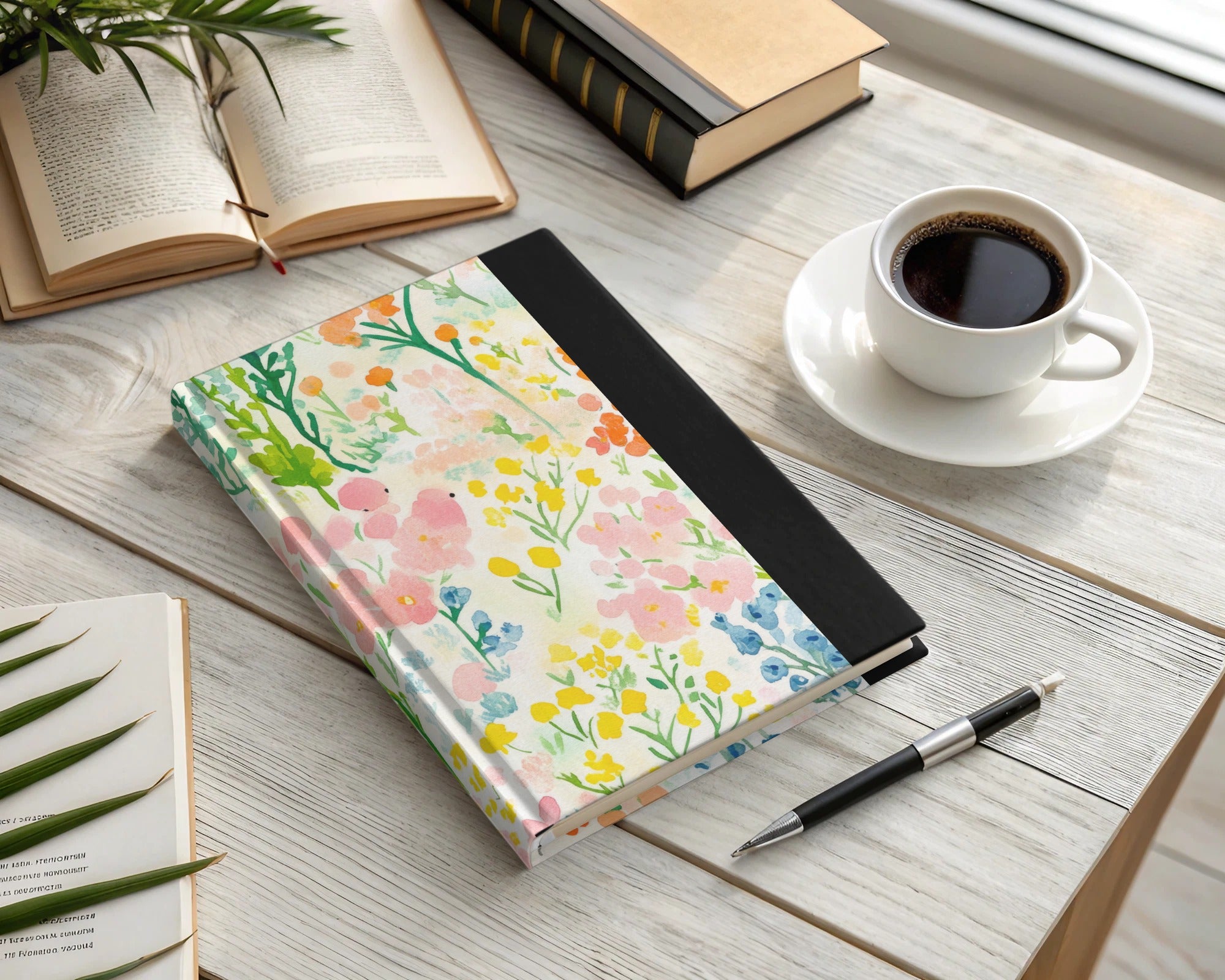Floral Pattern Hardcover Notebook for Daily Journaling