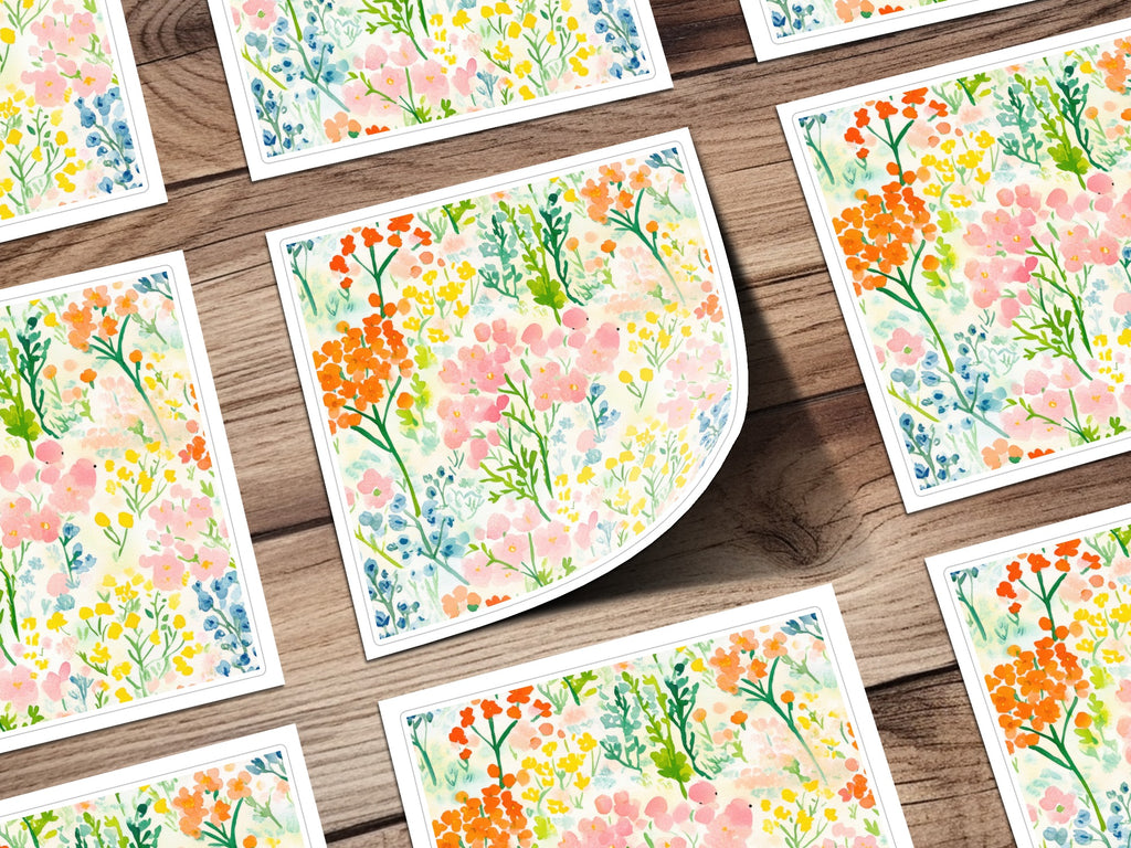 Vibrant Floral Pattern Illustration Print for Home Decor