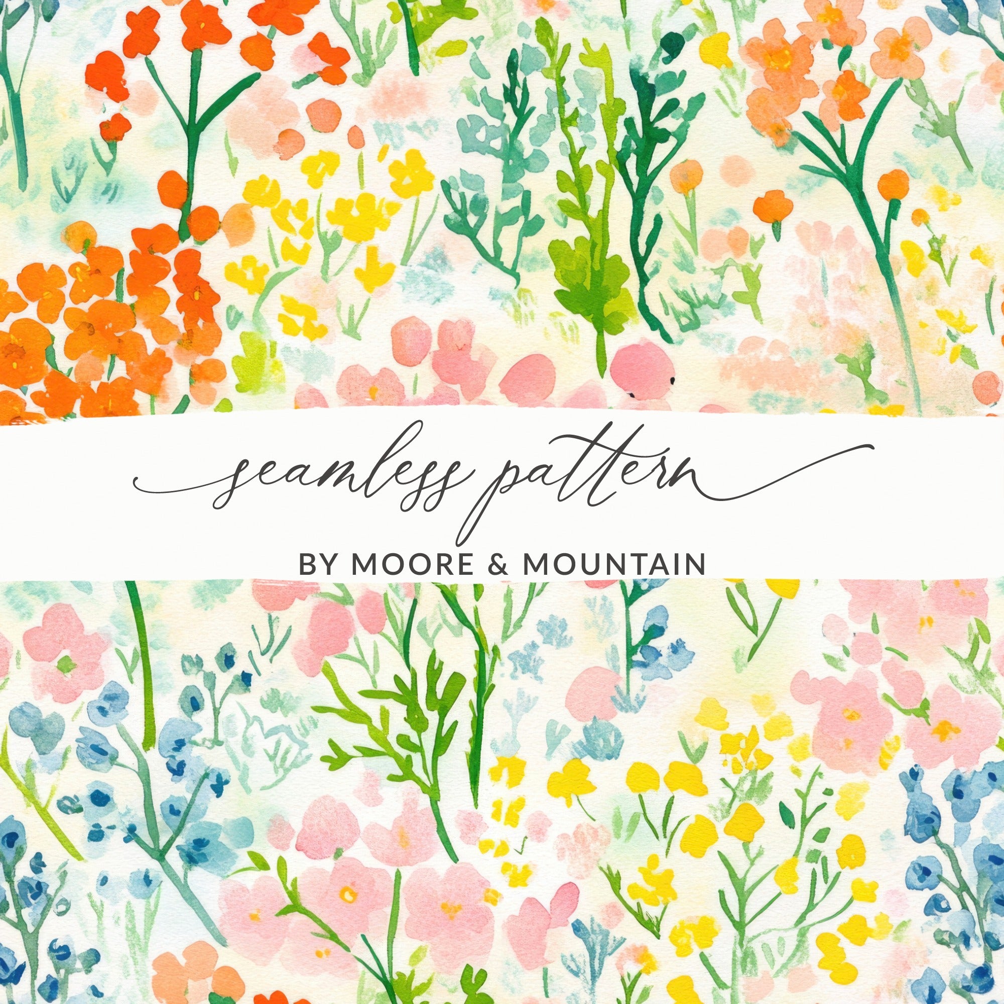 Vibrant Floral Seamless Pattern By Moore and Mountain