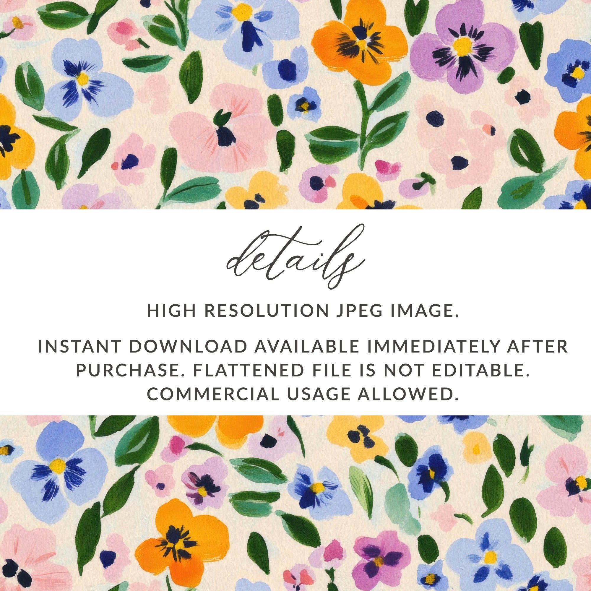 Floral Watercolor Pattern High Resolution JPEG Art