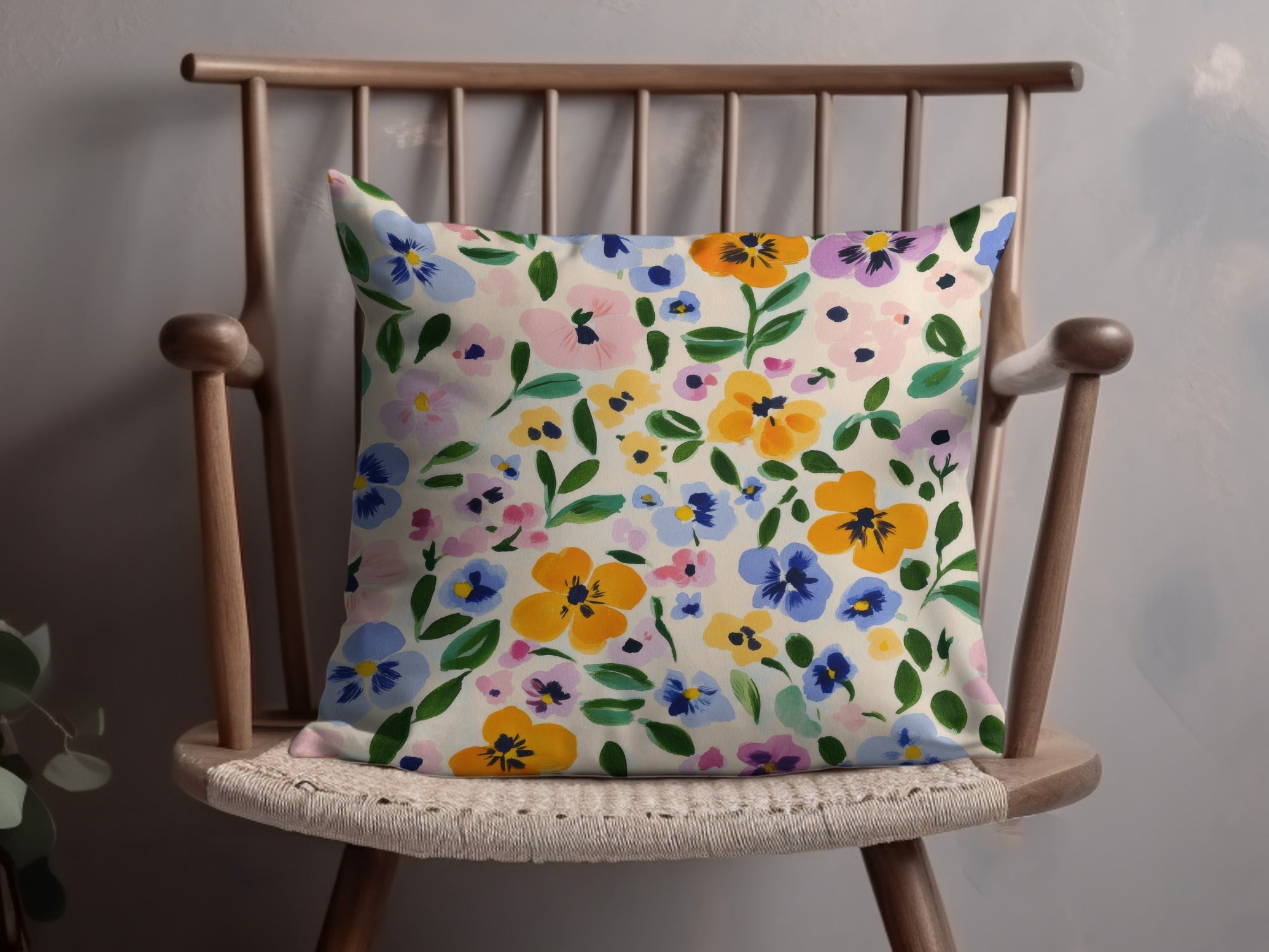 Colorful Floral Pattern Cushion Perfect for Home Décor