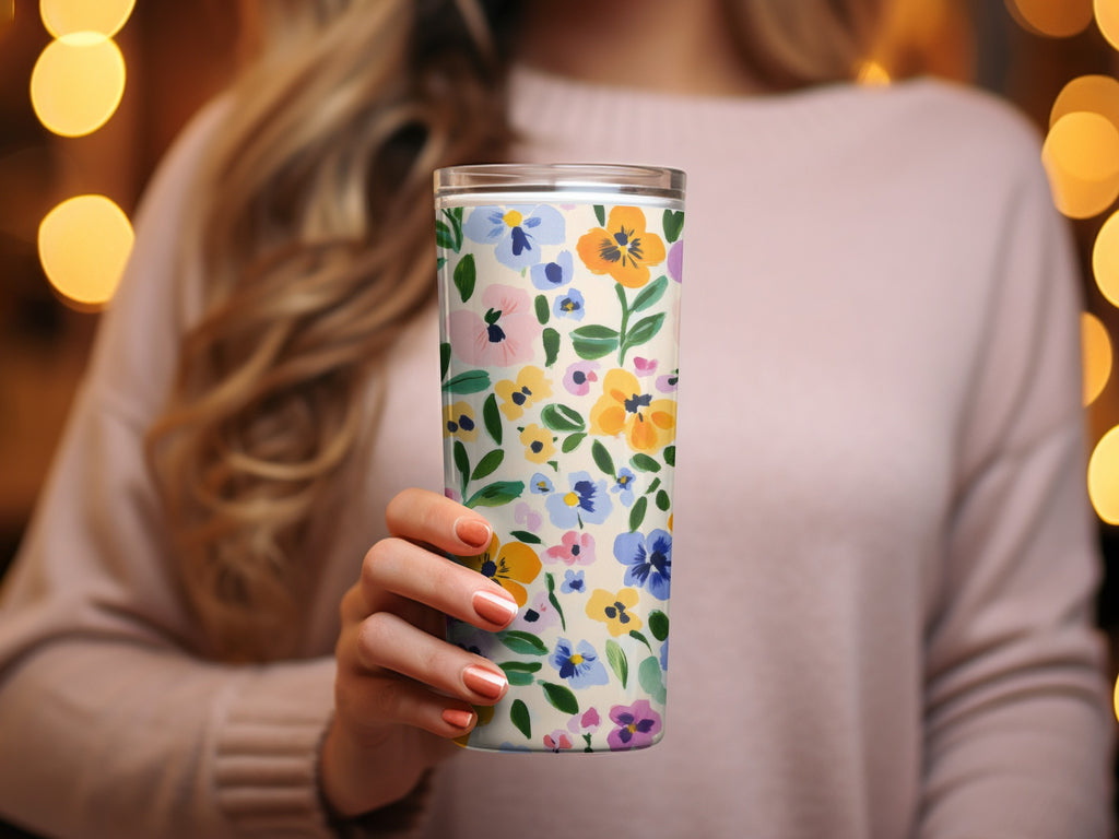 Vibrant Floral Pattern Insulated Tumbler Product