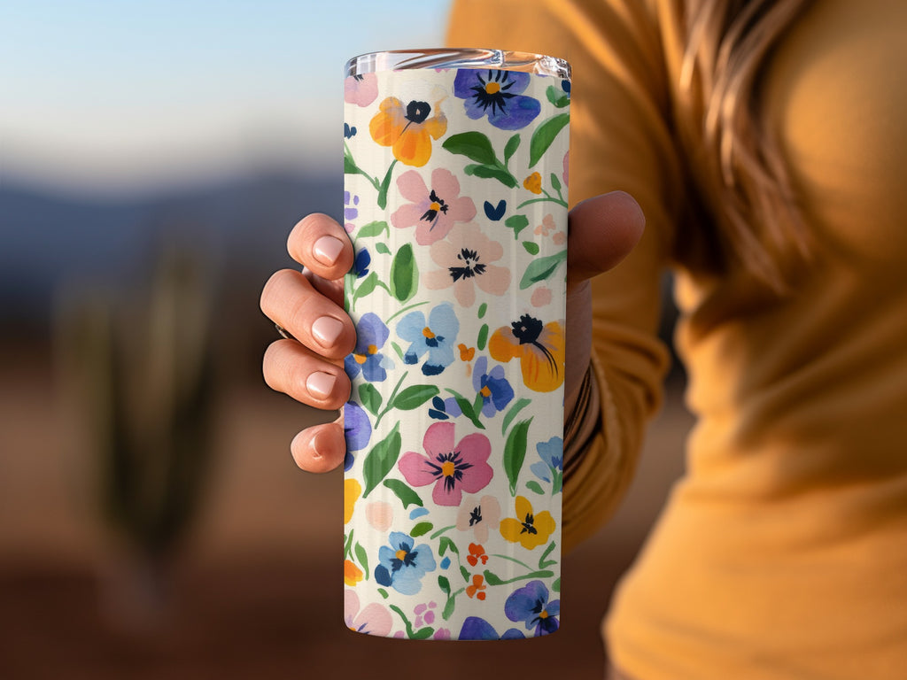 Vibrant Floral Patterned Insulated Tumbler Product