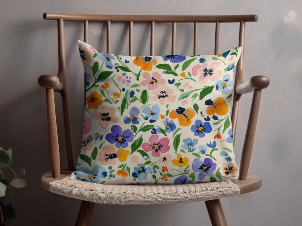 Vibrant Floral Pattern Decorative Pillow for Home Decor