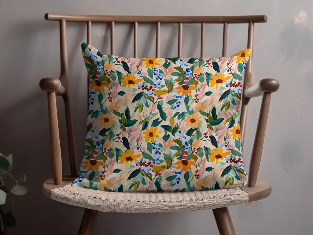 Colorful Floral Design Decorative Cushion Pillow