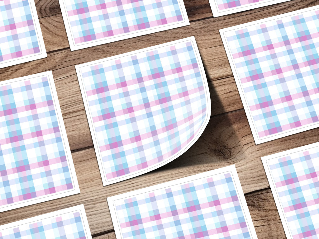 Colorful Plaid Pattern Stickers Set for Crafting Projects