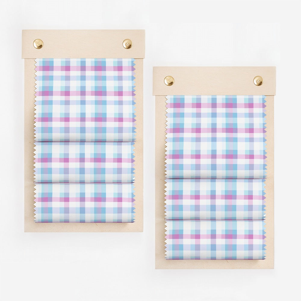 Pastel Plaid Pattern Roller Shade Custom Size Blinds