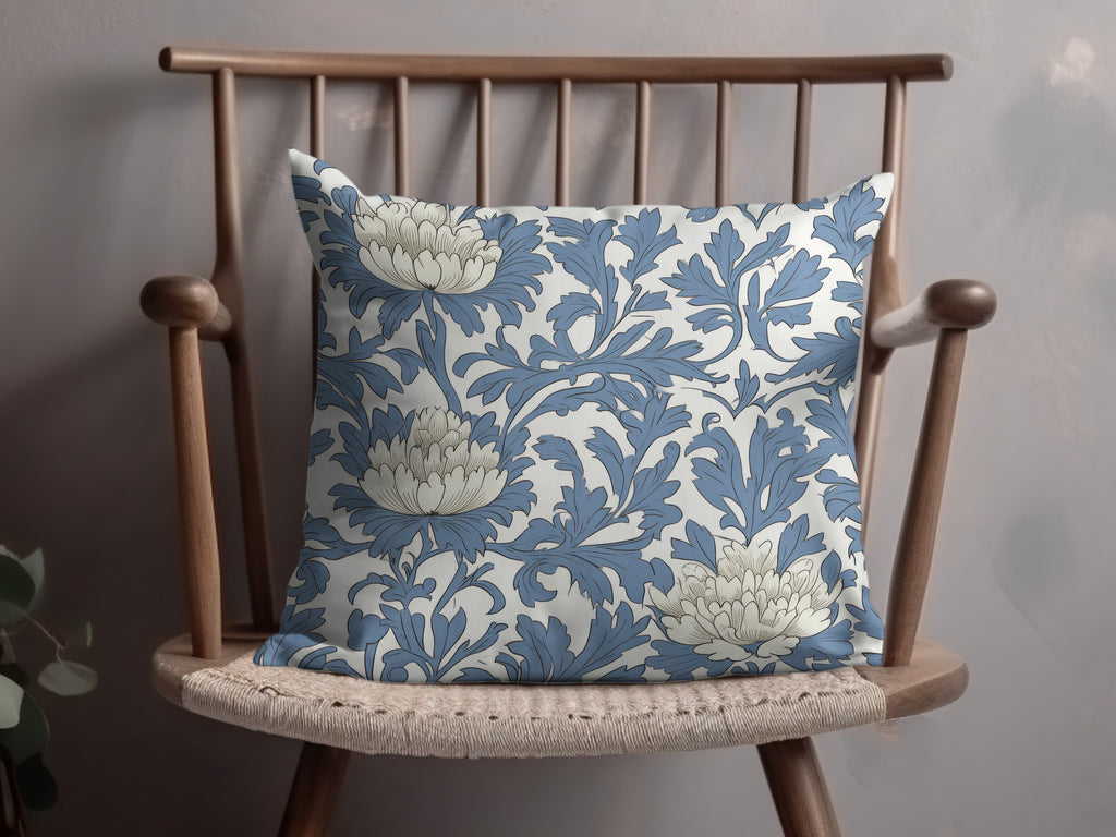 Pastel Blue William Morris Vines Background White Blue Digital - Moore and Mountain