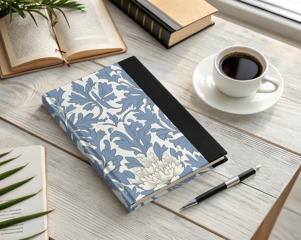 Pastel Blue William Morris Vines Background White Blue Digital - Moore and Mountain
