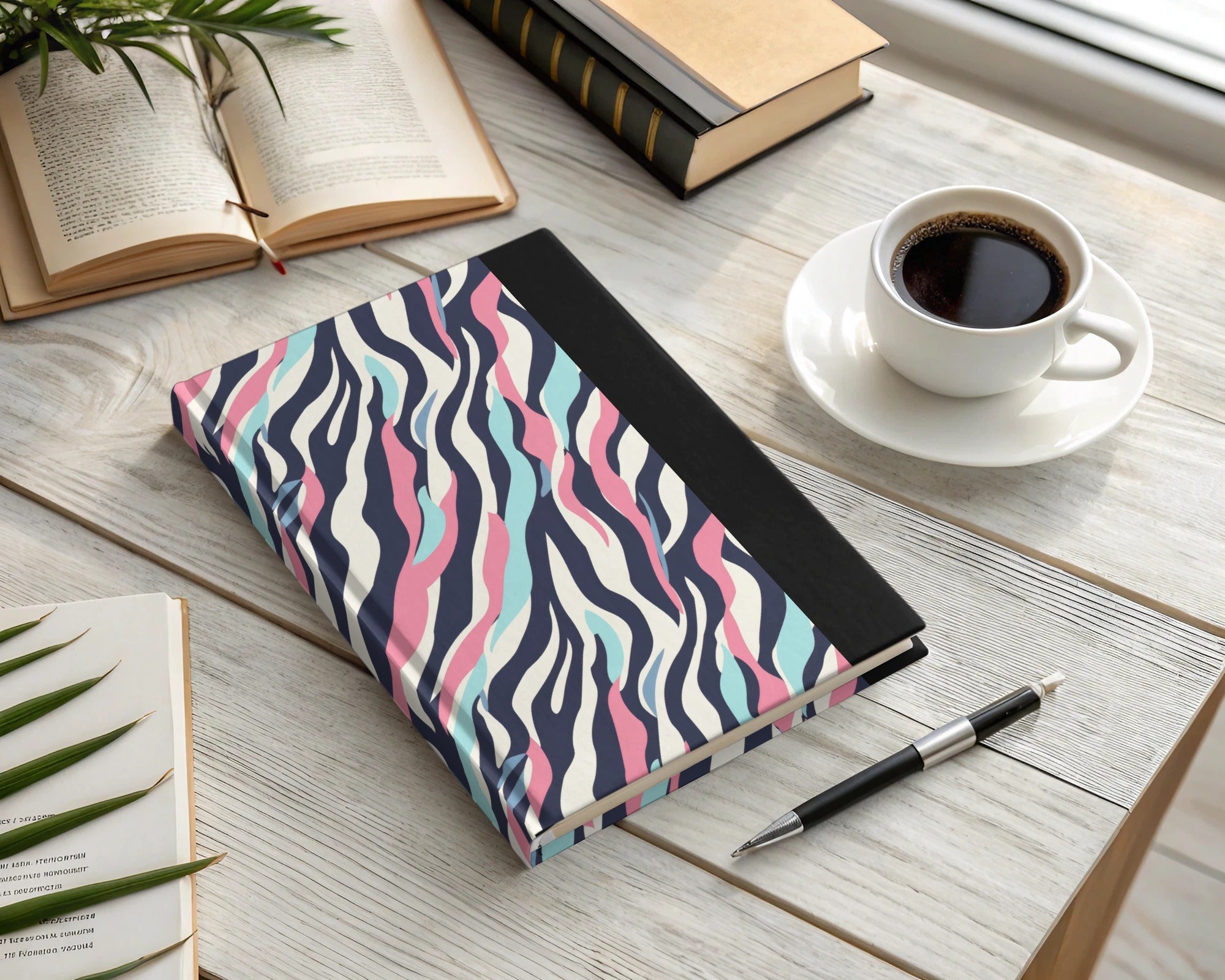 Colorful Abstract Waves Hardcover Journal Notebook