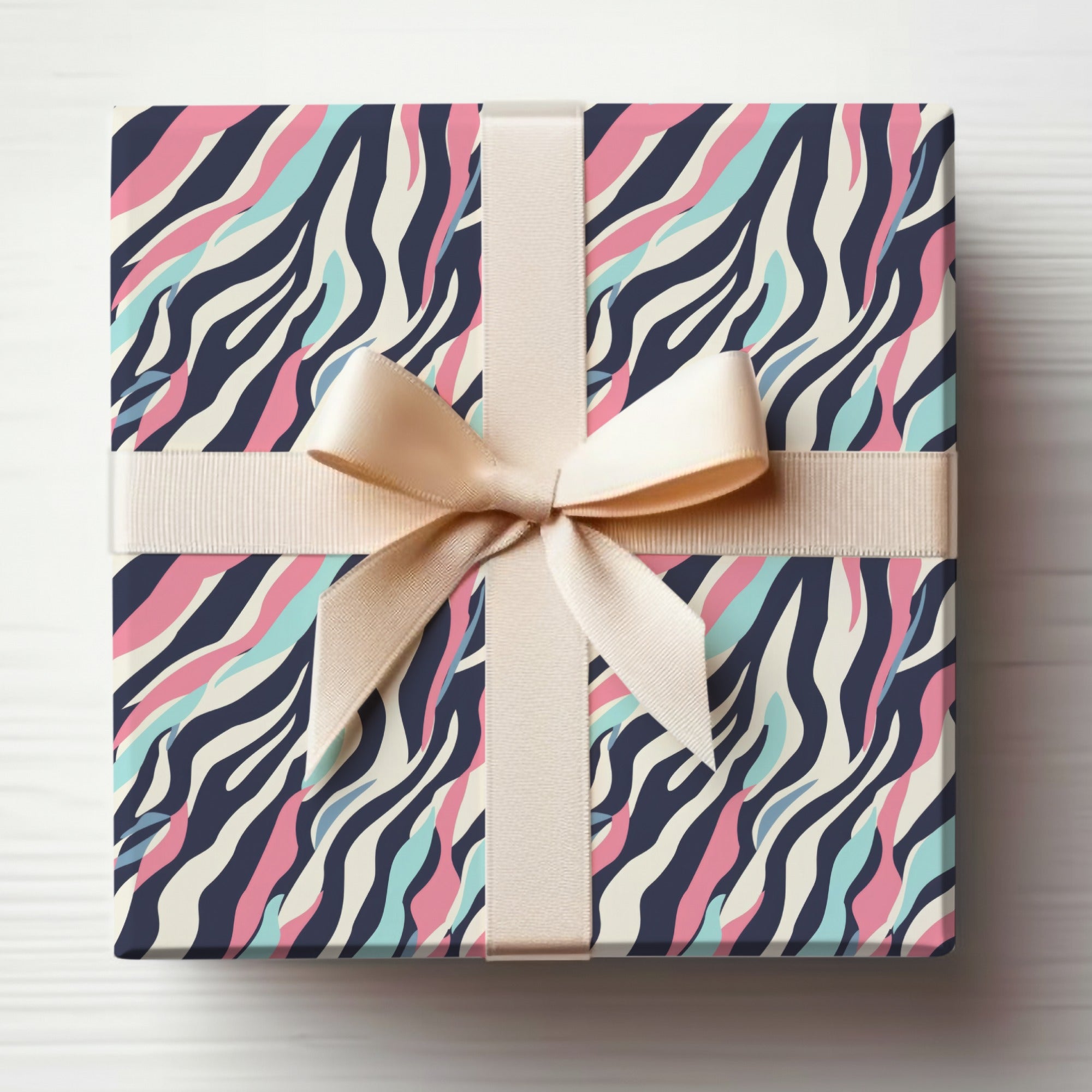 Vibrant Abstract Design Gift Box with Elegant Ribbon