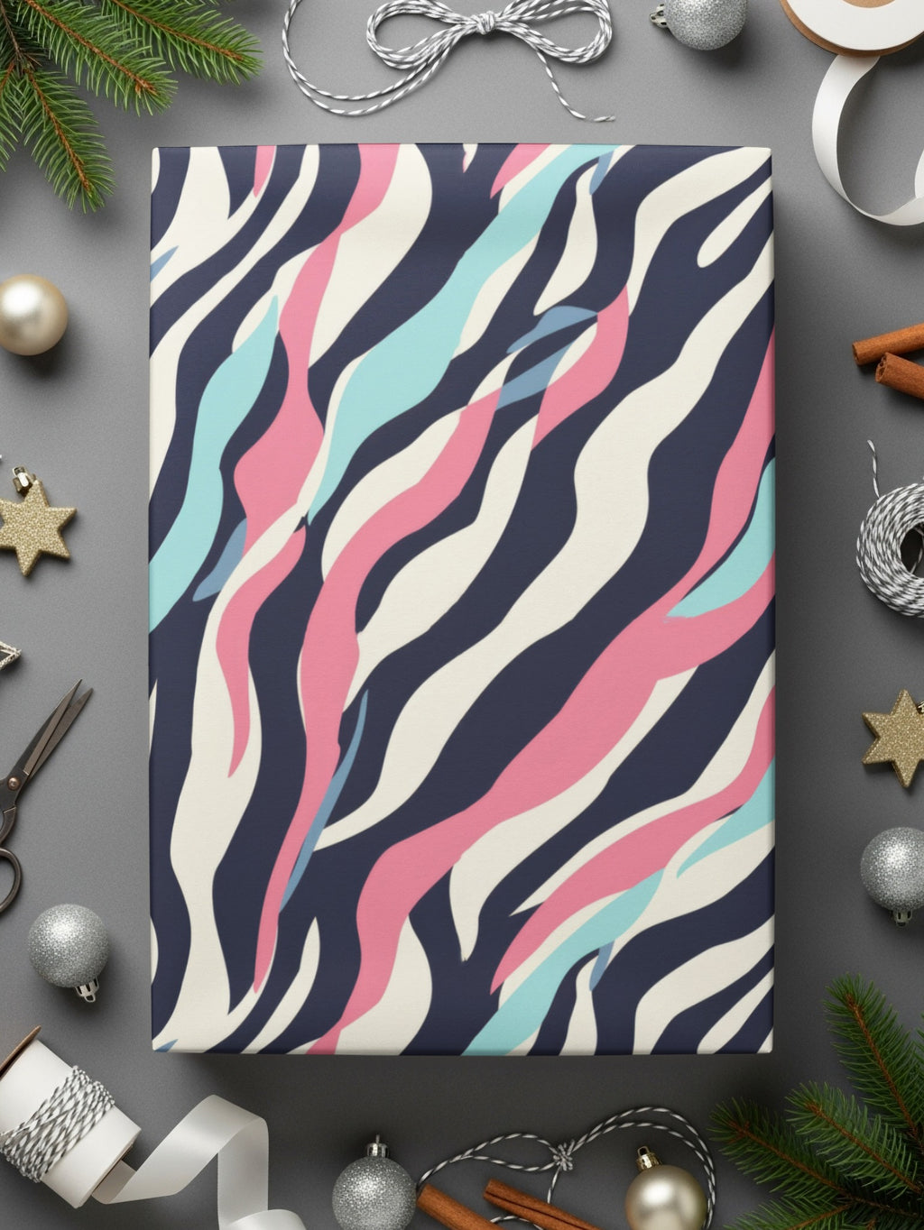 Vibrant Multicolor Abstract Striped Pattern Wrapping Paper
