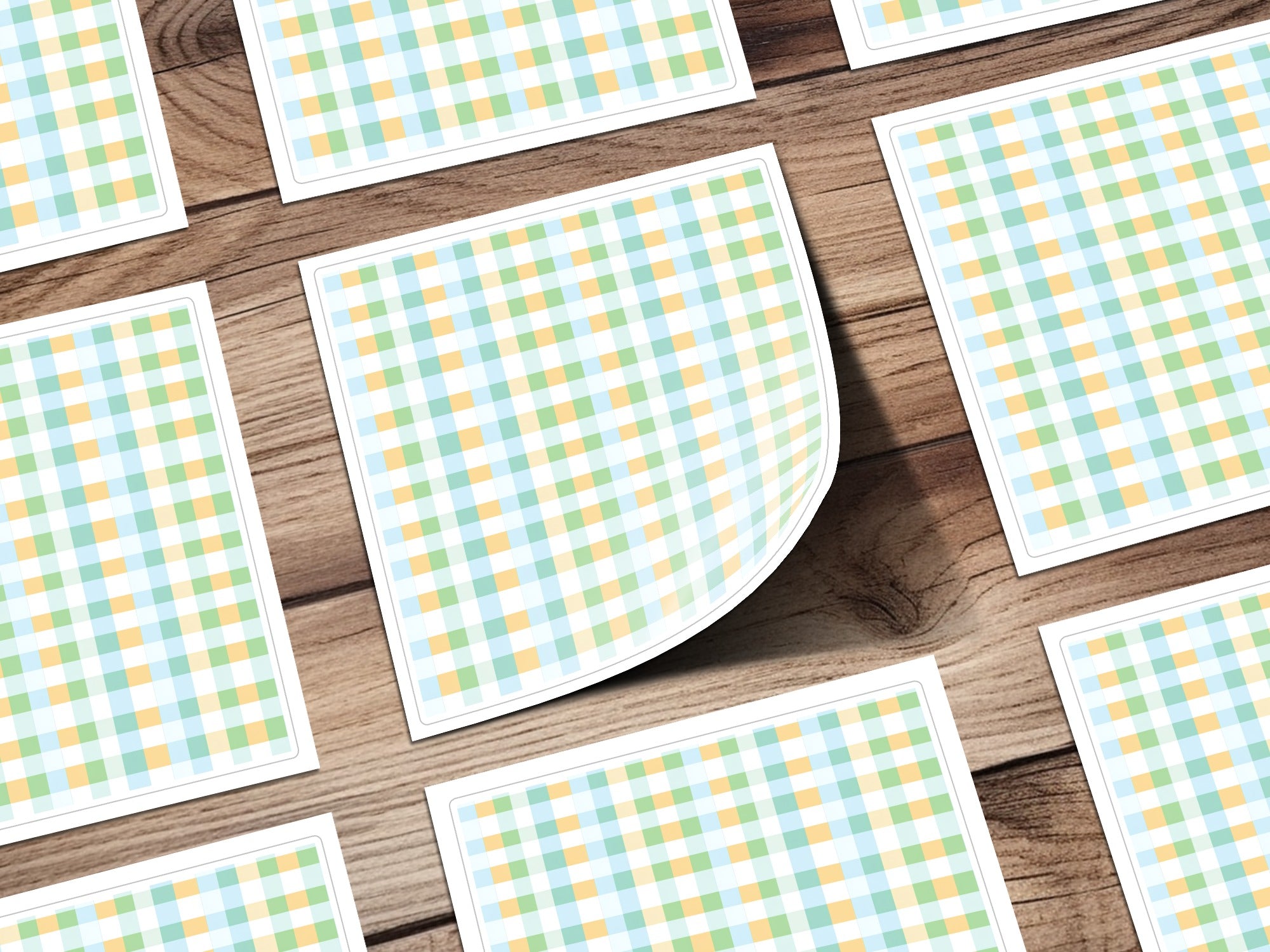 Colorful Checkered Pattern Square Sticker Sheets