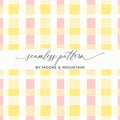 Seamless Yellow and Pink Plaid Checkered Pattern Design