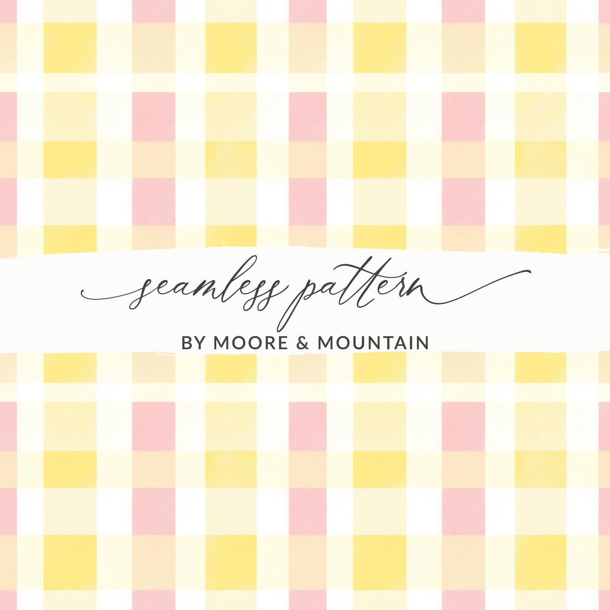 Seamless Yellow and Pink Plaid Checkered Pattern Design