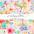 Pastel Ditsy Floral Seamless Pattern, Colorful Flower Digital Paper, Fabric Print Design, Spring Bloom Background, Scrapbooking Pattern Digital - Moore and Mountain