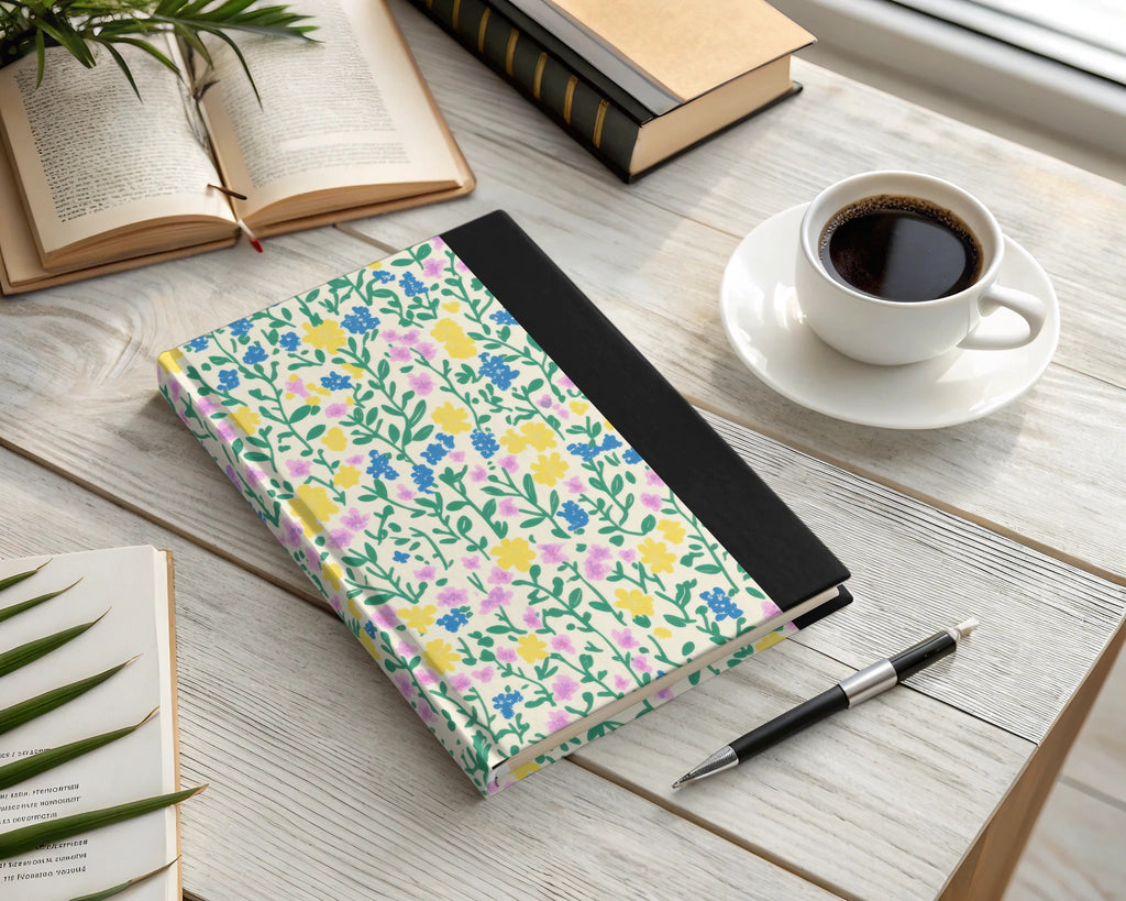 Floral Patterned Hardcover Notebook for Daily Use