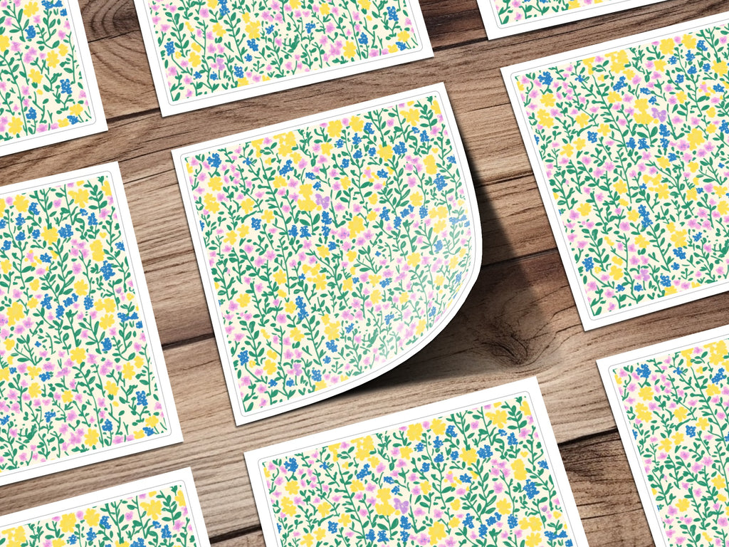 Colorful Floral Design Decorative Stickers Set
