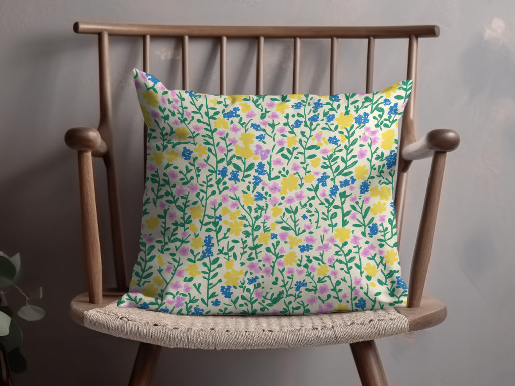 Colorful Floral Pattern Throw Pillow for Home Decor