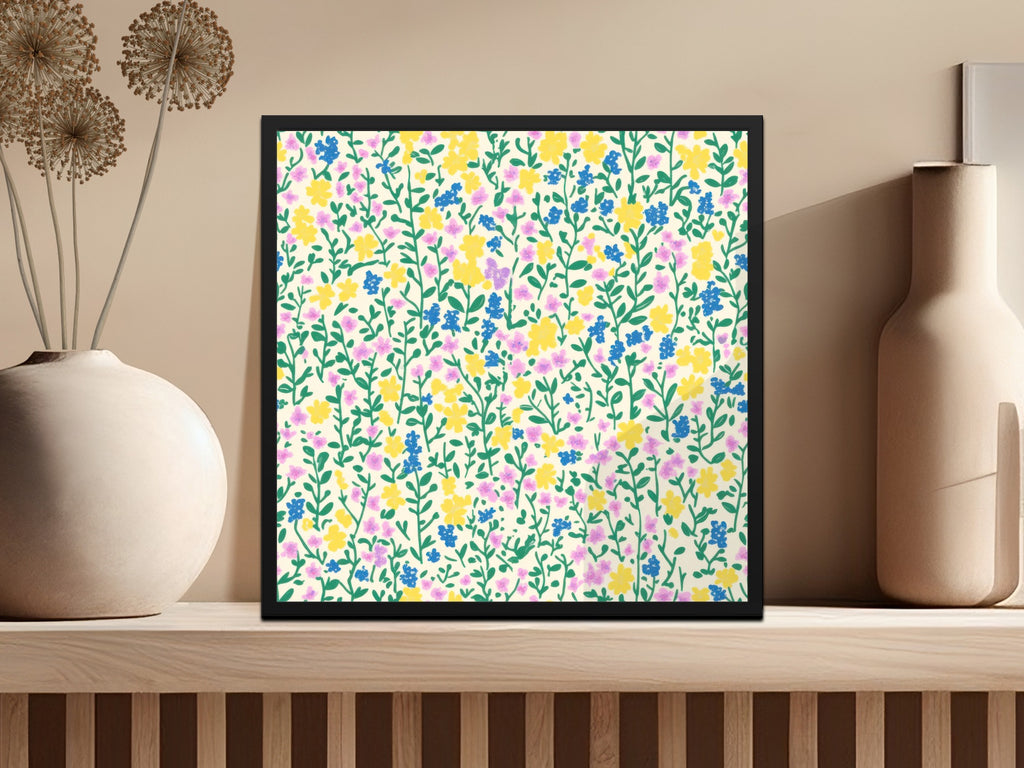 Colorful Floral Pattern Wall Art Decor Print