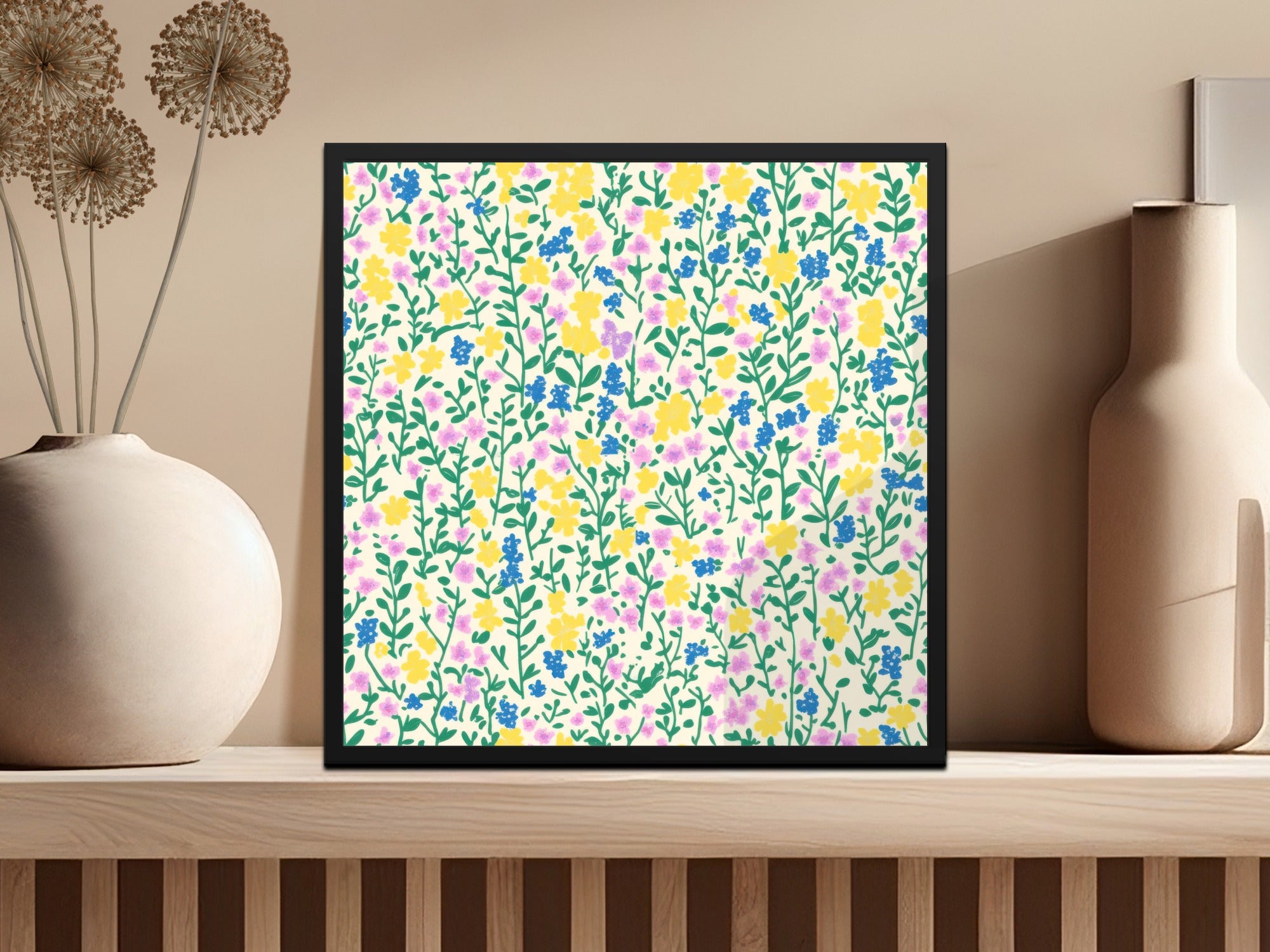 Colorful Floral Pattern Wall Art Decor Print